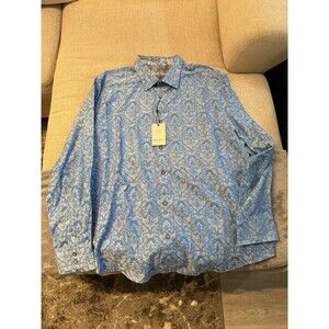Robert Graham Bayview Long Sleeve Button Down Shirt Classic Light Blue 3XL NWT